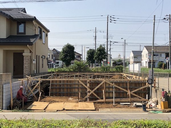基礎工事が始まりました 松戸の家４ Flat House Project Vol 08 大畠稜司建築設計事務所 千葉県松戸市一級建築設計事務所